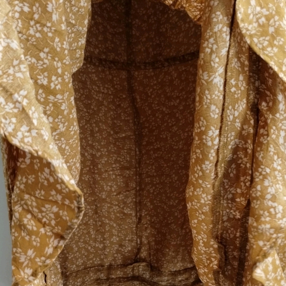 Free People Dress One Fine Day Beige Ditsy Floral Mini - Picture 9 of 13